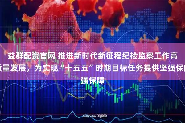 益群配资官网 推进新时代新征程纪检监察工作高质量发展，为实现“十五五”时期目标任务提供坚强保障