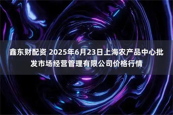 鑫东财配资 2025年6月23日上海农产品中心批发市场经营管理有限公司价格行情