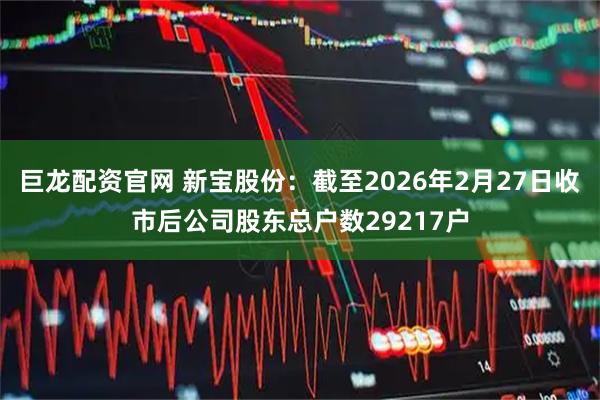 巨龙配资官网 新宝股份：截至2026年2月27日收市后公司股东总户数29217户